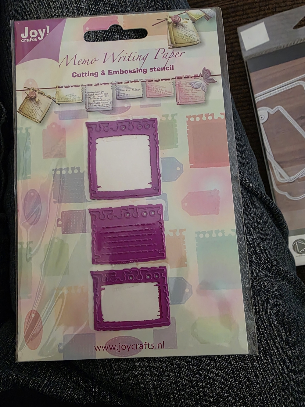 Purple Memo Writing Paper Cutting & Embossing Stencil